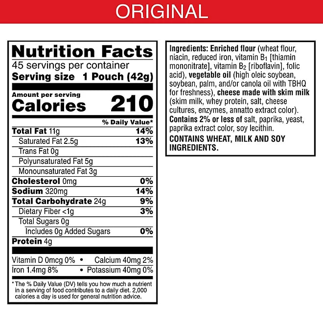 Cheez-It Original Baked Snack Crackers 1.5 oz., 45 pk.