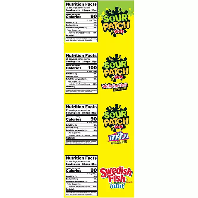 SOUR PATCH KIDS and SWEDISH FISH Candy, Fun Size, 200 pk.