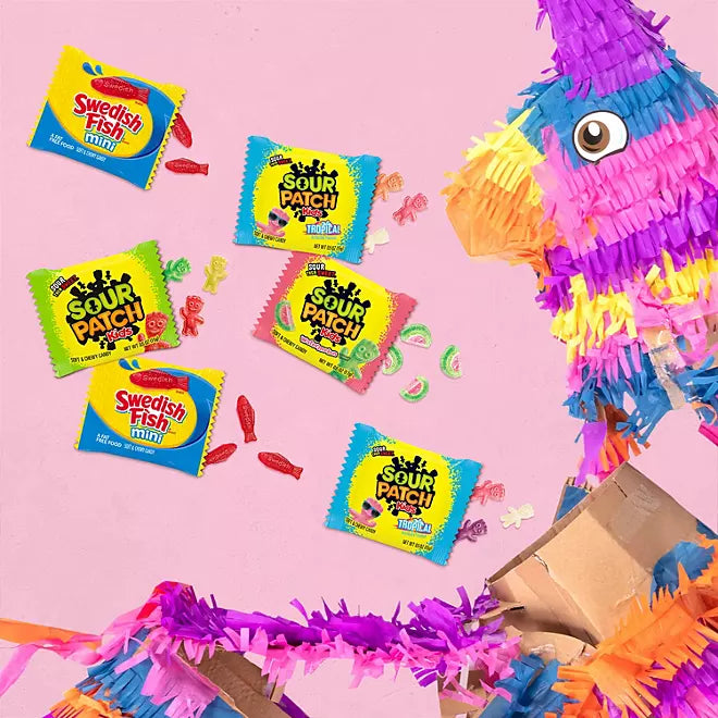 SOUR PATCH KIDS and SWEDISH FISH Candy, Fun Size, 200 pk.
