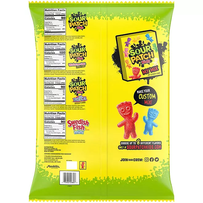 SOUR PATCH KIDS and SWEDISH FISH Candy, Fun Size, 200 pk.