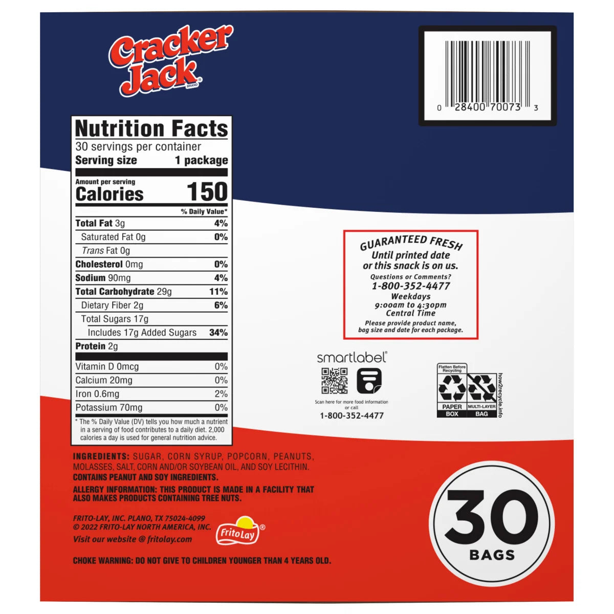 Cracker Jack, Original, 1.25 oz, 30-count